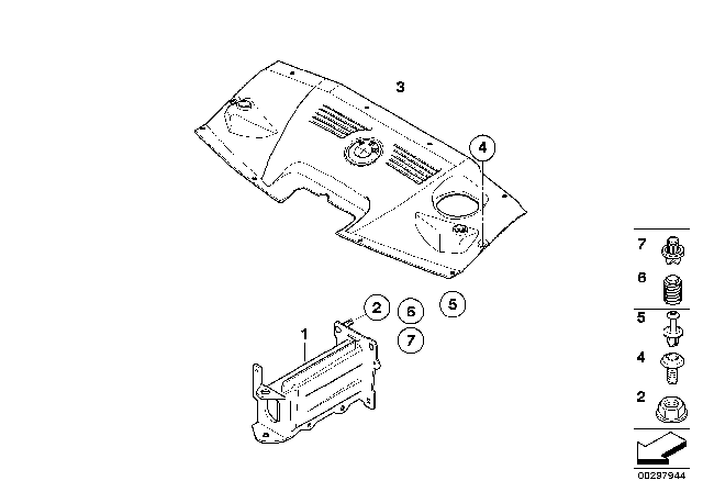 2008 BMW Z4 Mounting Parts, Engine Compartment Diagram