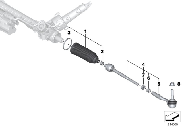 2014 BMW 750i Steering Linkage / Tie Rods Diagram