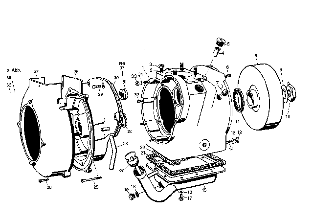 1956 BMW Isetta Engine Housing & Mounting Parts Diagram