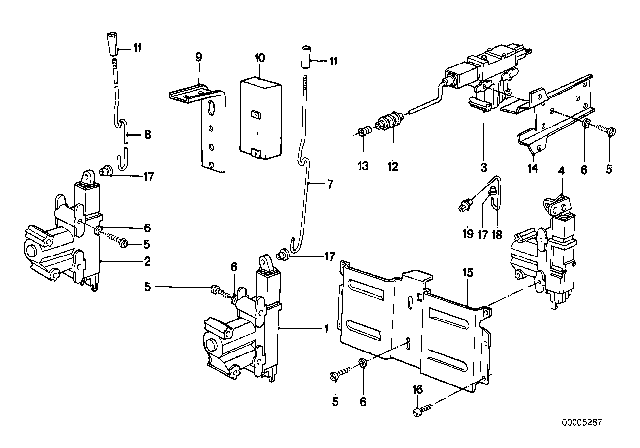 1985 BMW 635CSi Central Locking System Diagram 1