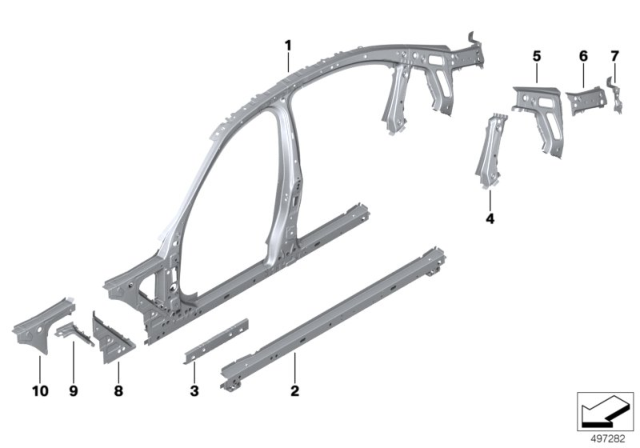 2020 BMW 330i xDrive Side Frame Diagram 3