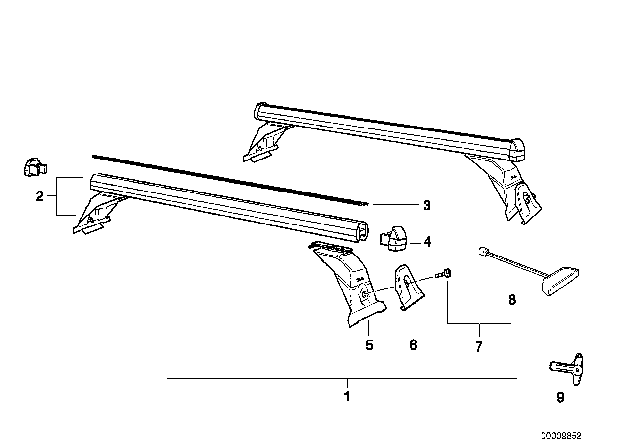 1992 BMW 525i Base Support System Diagram 2