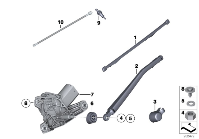 2015 BMW X1 Single Parts For Rear Window Wiper Diagram