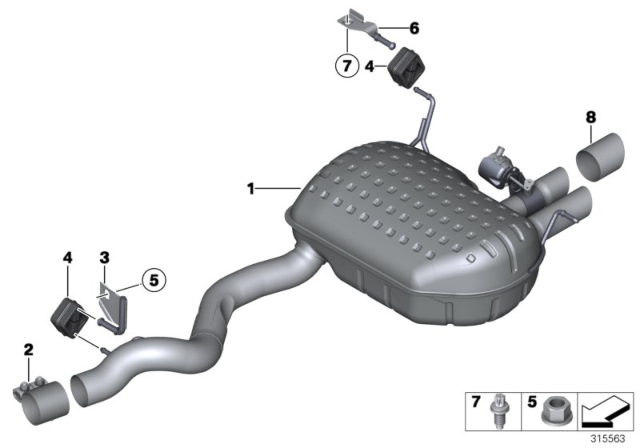 2015 BMW X1 Exhaust System Diagram