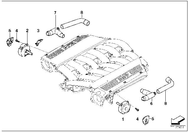 2006 BMW 760Li Vent Hose Diagram for 11157514817