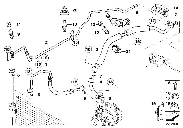 2010 BMW 650i Pressure Hose, Compressor-Condenser Diagram for 64509181834