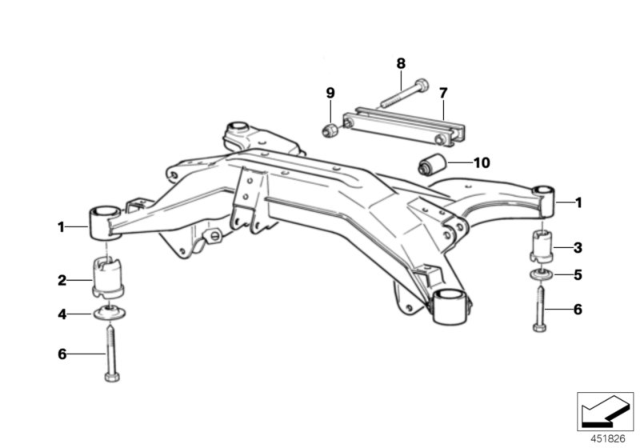 1992 BMW 850i Rubber Mounting Diagram for 33311133939