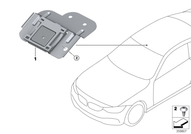 2017 BMW M4 Single Parts, GPS/TV Aerials Diagram