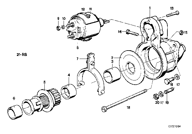 1980 BMW 528i Starter Parts Diagram 4