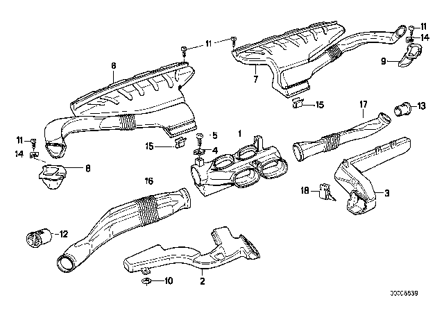 1992 BMW M5 Outflow Nozzles / Covers Diagram