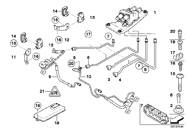 2011 BMW X5 Valve Block And Add-On Parts / Dyn.Drive Diagram