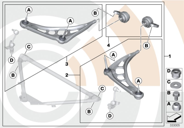 2005 BMW 325Ci Service Kit Control Arm / Value Line Diagram