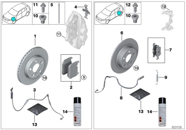 2019 BMW X7 Service, Brakes Diagram 1