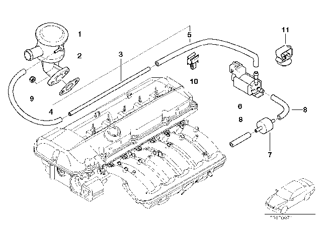 2003 BMW 325i Air Pump For Vacuum Control Diagram