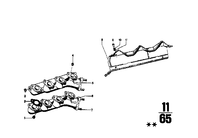 1975 BMW 2002 Asbestos Free Gasket Diagram for 11621723839