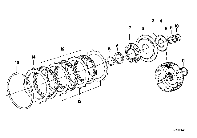 1985 BMW 318i Drive Clutch (ZF 3HP22) Diagram 2