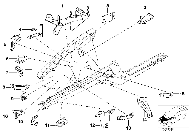 1997 BMW 318i Front Body Bracket Diagram 3