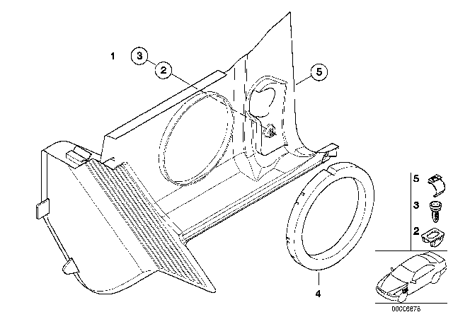 2002 BMW Z3 Trim Panel Leg Room Diagram