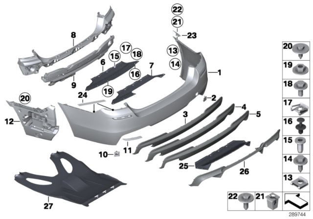 2014 BMW M5 Trim Panel, Rear Diagram