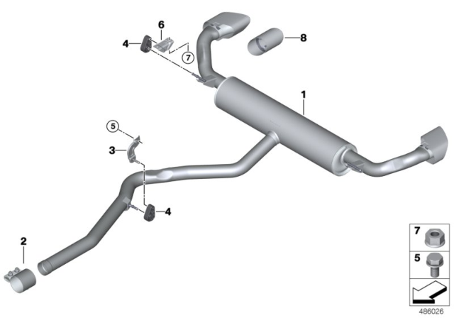 2016 BMW X5 FRONT PIPE Diagram for 18308572485