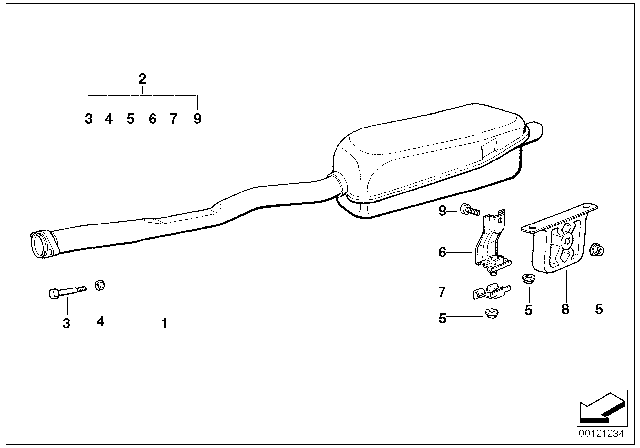 1995 BMW 320i Rear Silencer Diagram