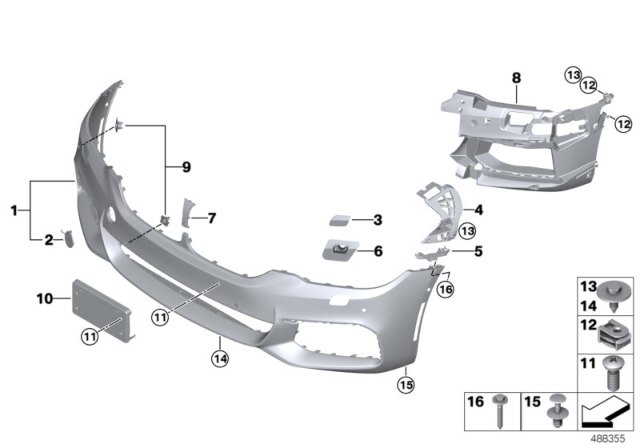 2018 BMW 530e M Trim Panel, Front Diagram