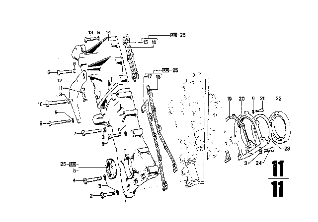 1975 BMW 3.0Si Cover Diagram for 11141250032