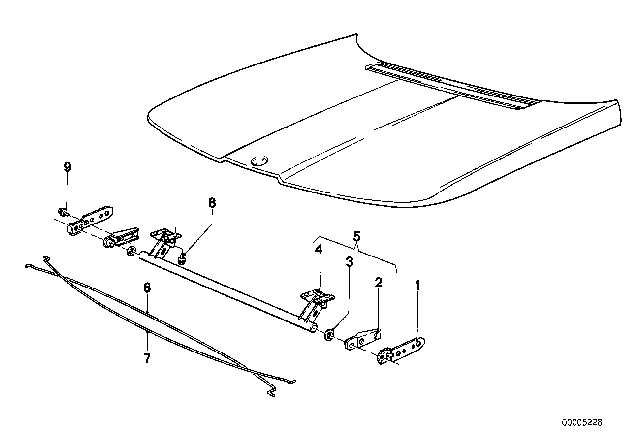 1975 BMW 530i Joint Link Diagram for 41611820579