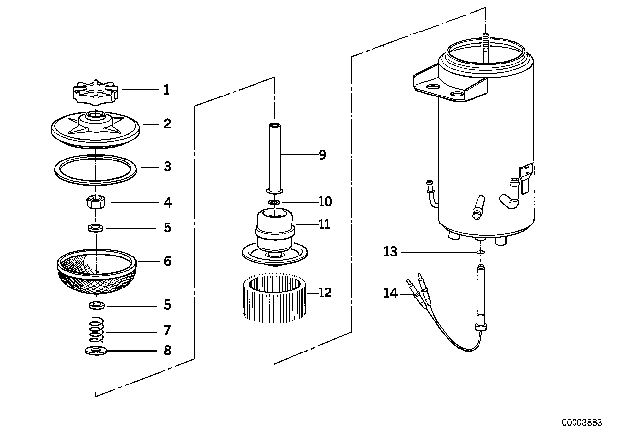 1994 BMW 750iL Oil Carrier Levelling Device / Single Parts Diagram 2