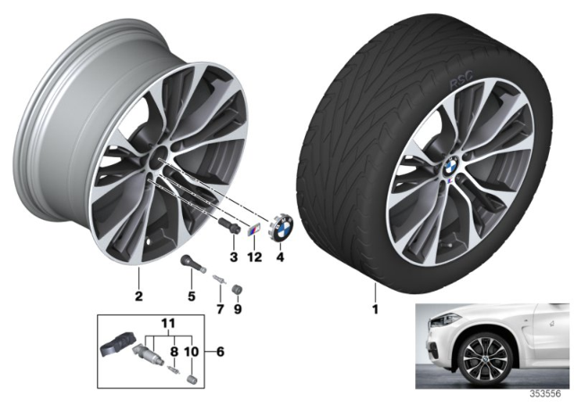 2014 BMW X5 BMW LA Wheel, Double Spoke Diagram 2