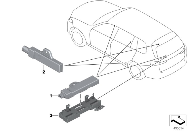 2019 BMW X7 Single Parts, Aerial, Comfort Access Diagram