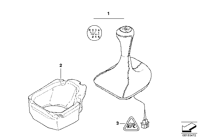 2008 BMW M5 Shift Lever Covering Leather Illuminated Diagram