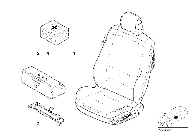 2003 BMW 325xi Seat, Front, Complete Seat Diagram 4