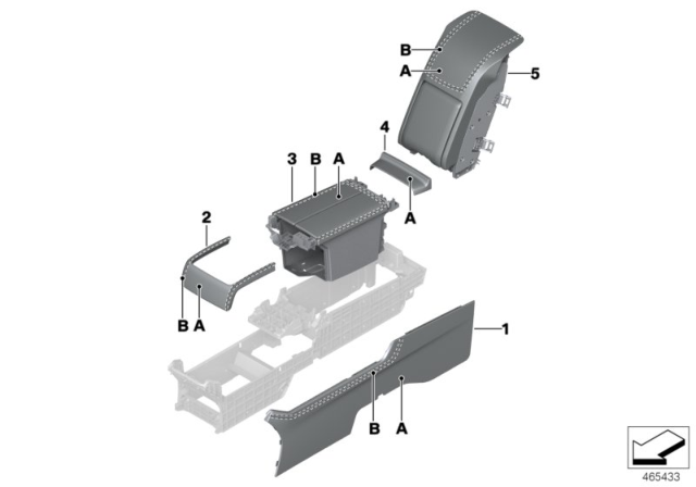 2020 BMW 740i Individual Rear Console Diagram