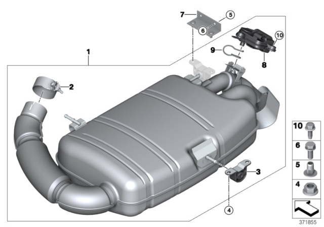 2014 BMW i8 Exhaust System Diagram