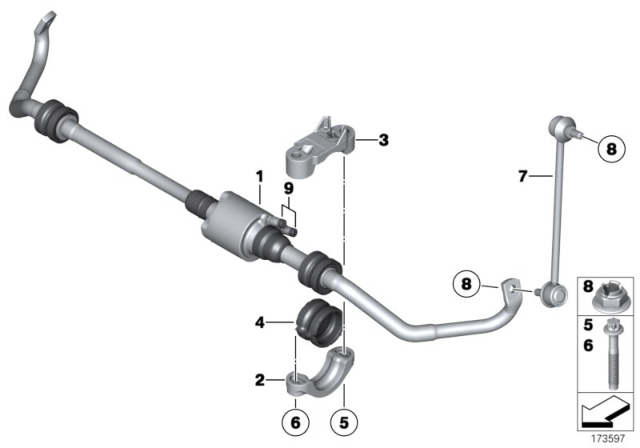 2014 BMW 650i Front Stabilizer Bar / Dynamic Drive Diagram