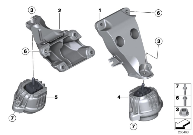 2014 BMW X1 Engine Suspension Diagram