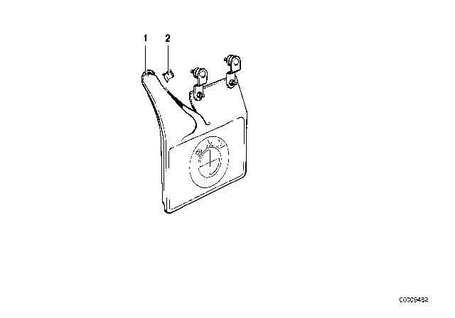 1982 BMW 633CSi Accessories - Set Mud Flap Diagram