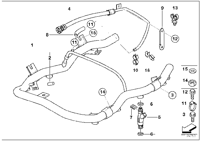 2003 BMW Alpina V8 Roadster Fuel Injector Diagram for 13641707843