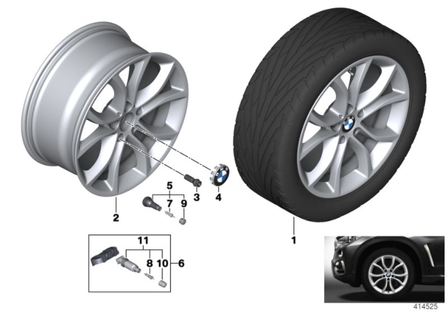 2016 BMW X6 BMW LA Wheel, V-Spoke Diagram 3
