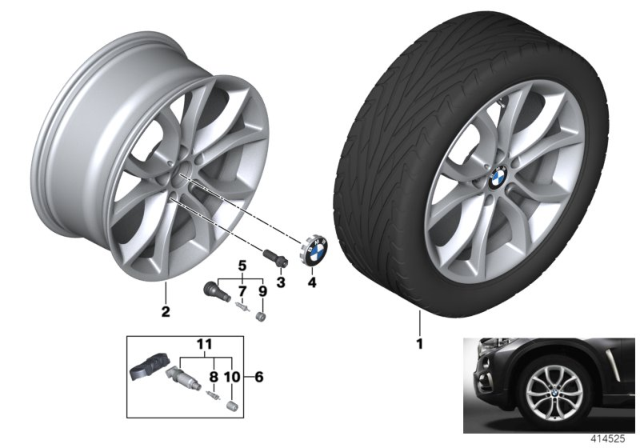 2016 BMW X6 Light Alloy Rim Diagram for 36116858873