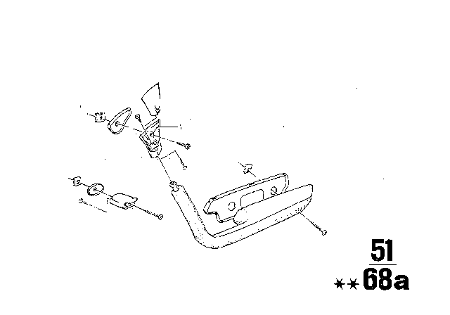 1973 BMW Bavaria Upper Part Of Armrest Diagram for 51411822848