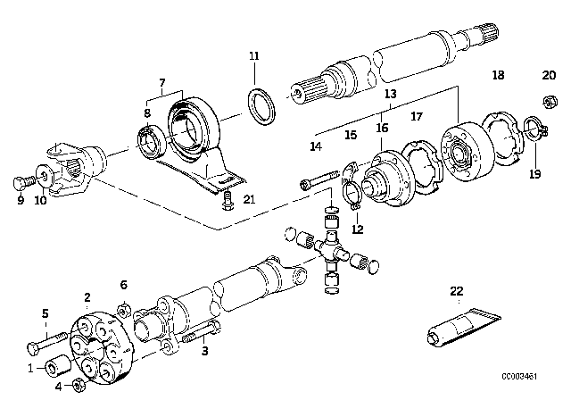 1995 BMW 540i Constant-Velocity Joint Wth Knurled Bush Diagram for 26111229524