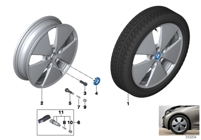 2016 BMW i3 Alloy Rim, Forged Diagram for 36116852053