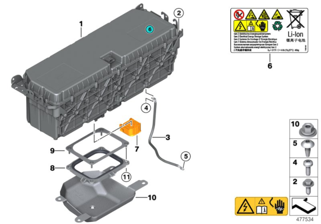 2013 BMW ActiveHybrid 3 Sealing Strip Diagram for 61257607923