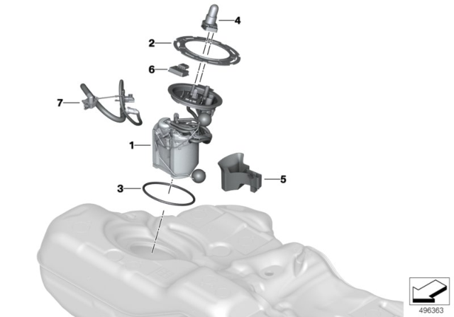 2019 BMW 740i Fuel Pump And Fuel Level Sensor Diagram