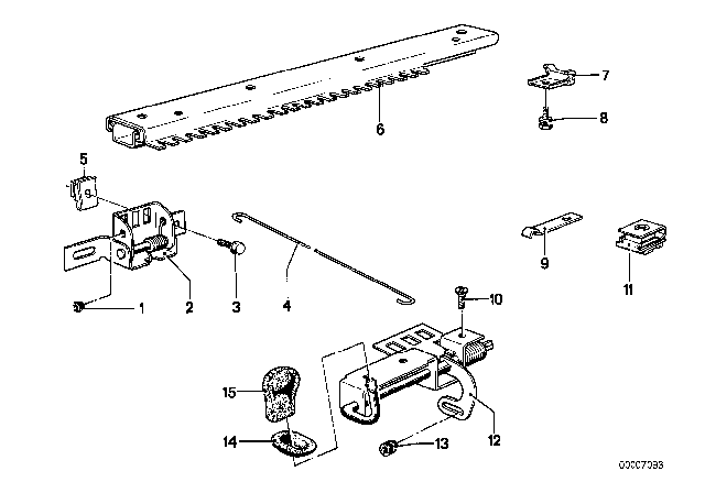 1983 BMW 320i Front Seat Rail Diagram 1