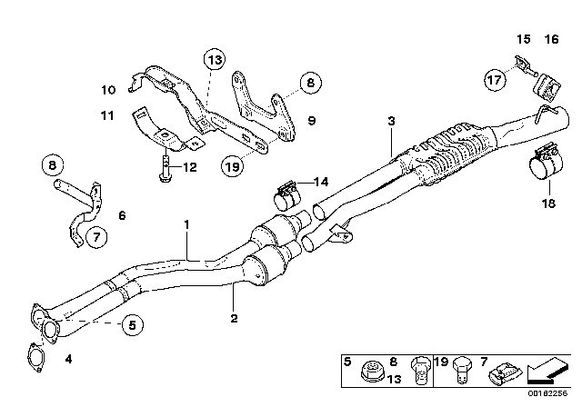 2010 BMW 535i xDrive Catalytic Converter / Centre Muffler Diagram