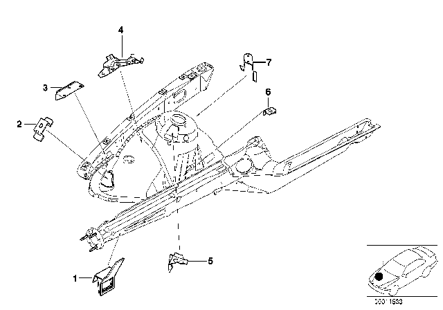 2002 BMW 525i Front Body Bracket Diagram 2