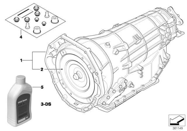 2001 BMW 750iL Torque Converter Diagram for 24401422017